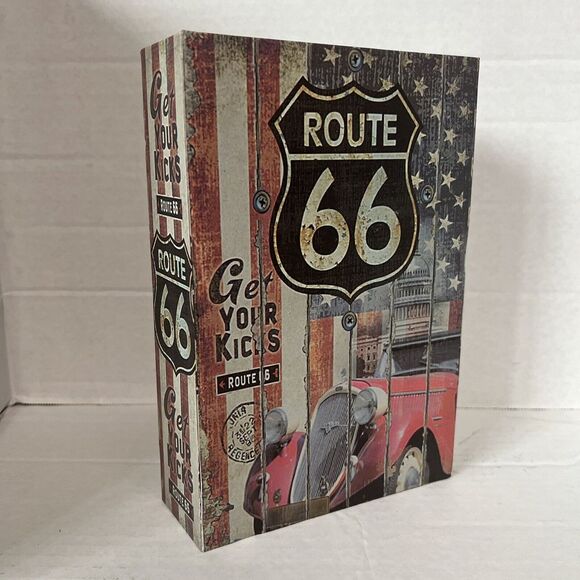 Other - KYODOLED Hidden Metal Lock Box Diversion Book Safe w/Combo Lock Route‎ 66 Design